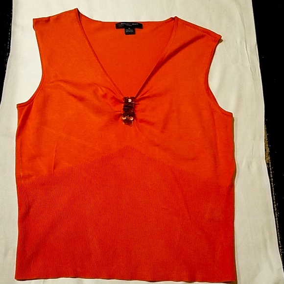 🌺 August Silk tangerine color shell top 🌺 - Picture 5 of 5